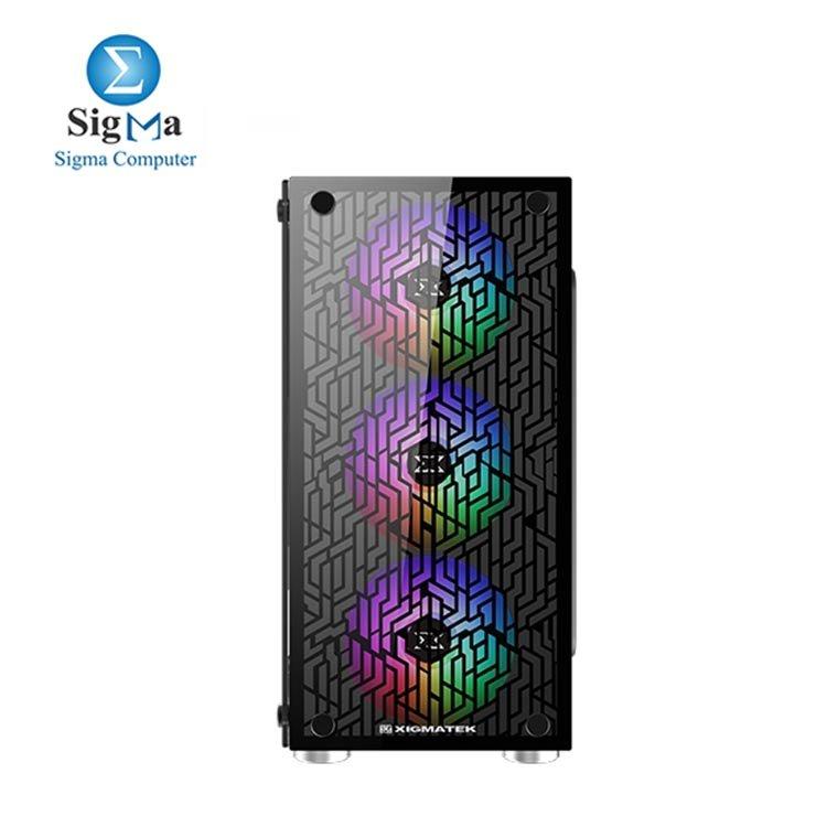 CASE Xigmatek Mini Tower Micro ATX Case Nyx-3F with Glass Panels (Black ...