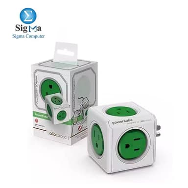 Allocacoc PowerCube -Original|, 5 outlets,Green - View 1