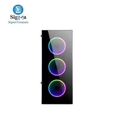 2B (PW017) Ecstasy Gaming Mid Tower Case with full Black Coating 4FAN RGB - View 2