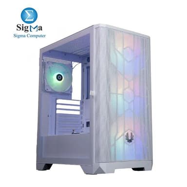 BitFenix Nova MESH SE TG White – Mid-tower case with a mesh front, tempered glass, ATX support, 315mm GPU clearance, 4x FRGB fans, 360mm radiator support, 7 PCI slots, and dual USB 3.0 - View 1