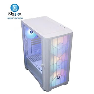 BitFenix Nova MESH SE TG White – Mid-tower case with a mesh front, tempered glass, ATX support, 315mm GPU clearance, 4x FRGB fans, 360mm radiator support, 7 PCI slots, and dual USB 3.0 - View 2