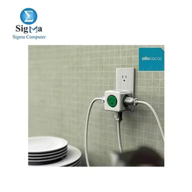 Allocacoc PowerCube -Original|, 5 outlets,Green - View 5