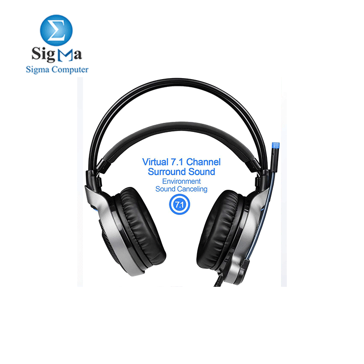 SADES Headset for PC SADES R1 7.1 Virtual Surround Sound Stereo   Black + Blue