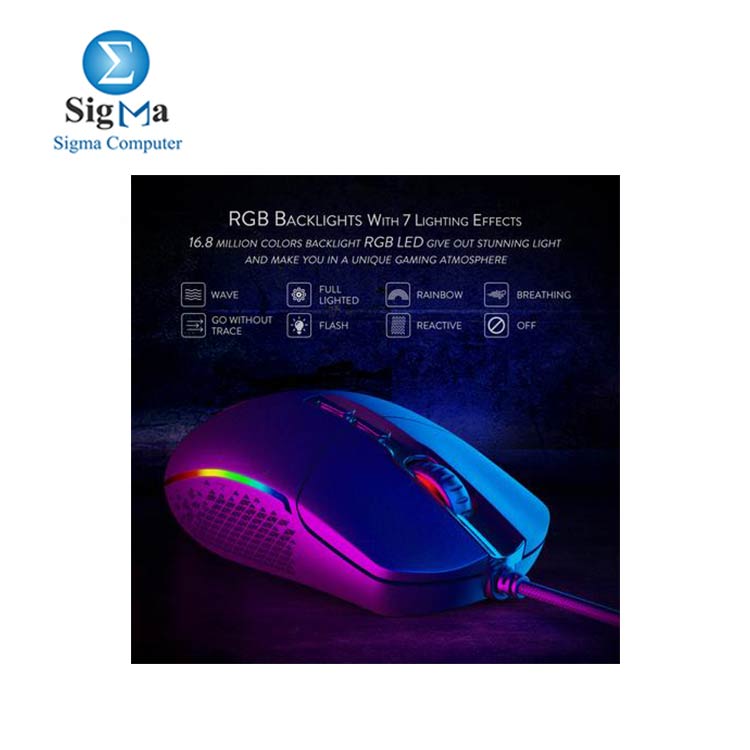 Redragon M719 INVADER Wired Optical Gaming Mouse RGB 10000DPI
