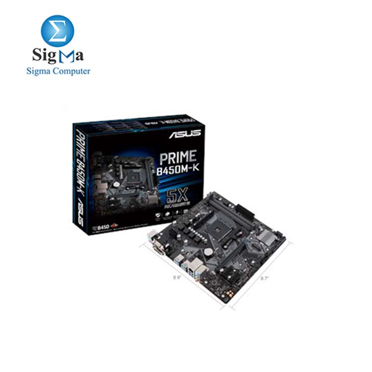 ASUS PRIME B450M - K AMD AM4 mATX motherboard withwith LED lighting