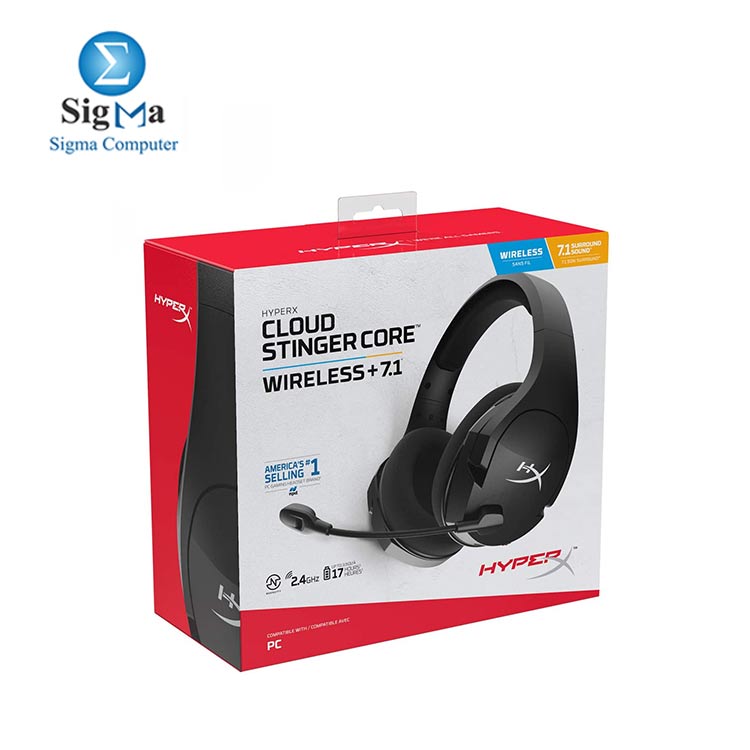 HyperX Cloud Stinger Core - Wireless Gaming Headset  for PC  7.1 Surround Sound Noise Cancelling Microphone HHSS1C-BA-BK G