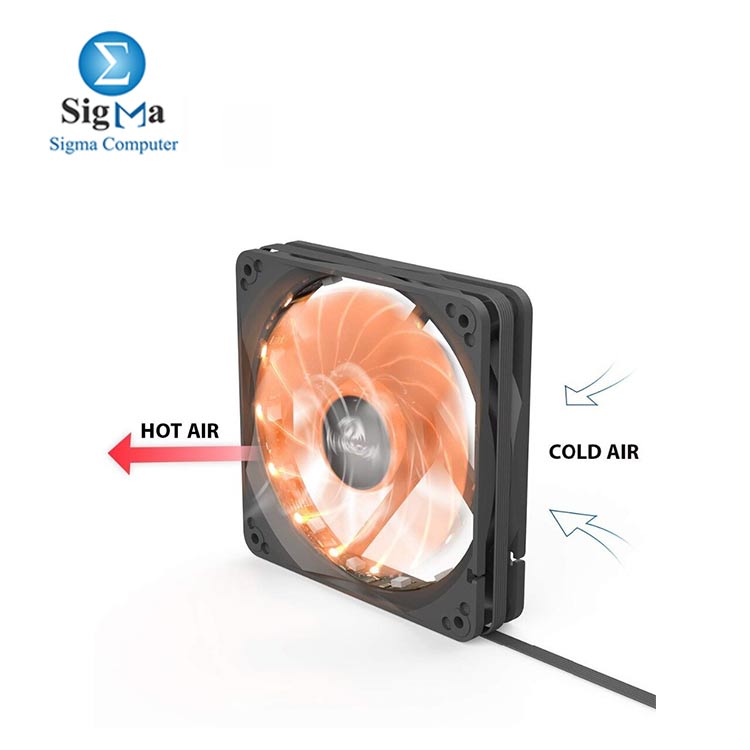 Redragon GC-F006 Computer Case 120mm PC Cooling Fan  RGB LED Quiet High Airflow Adjustable Color LED Fan