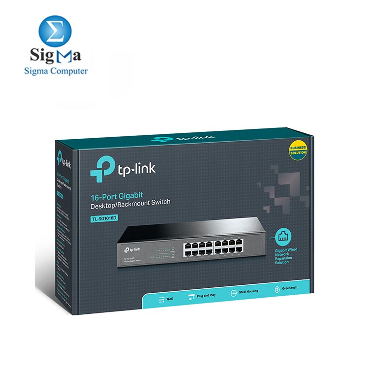 TP-Link 16-Port Gigabit Ethernet Unmanaged Switch | Plug and Play | Metal | Desktop/Rackmount | Fanless | Limited Lifetime (TL-SG1016D)