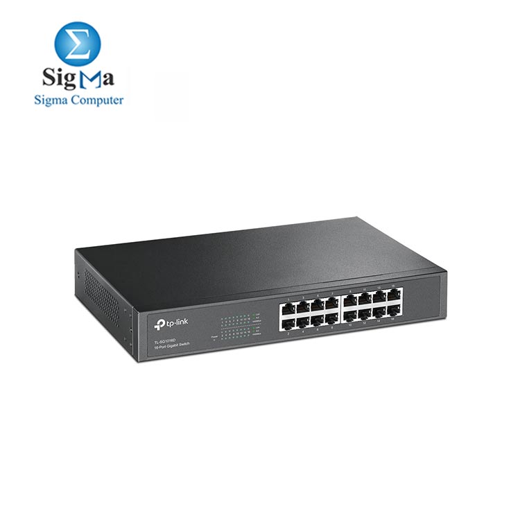 TP-Link 16-Port Gigabit Ethernet Unmanaged Switch   Plug and Play   Metal   Desktop Rackmount   Fanless   Limited Lifetime  TL-SG1016D 