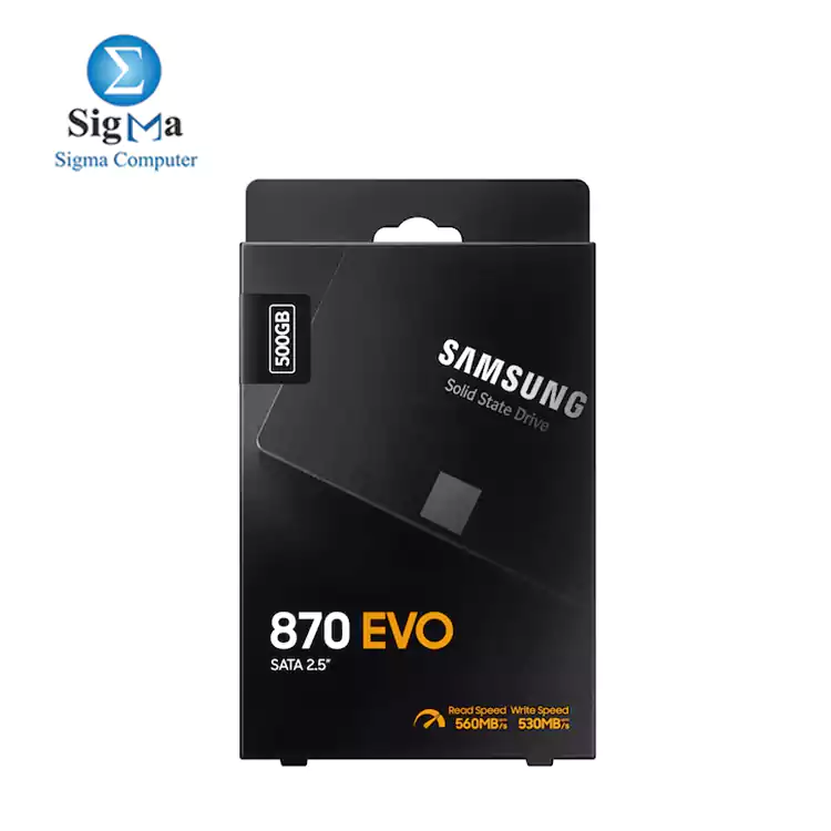 SAMSUNG 870 EVO 500GB SATA III 2.5 NAND-TLC-DRAM-Up to 560/530 MB/s 