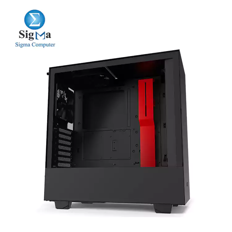 NZXT H510 - CA-H510B-BR - Compact ATX Mid-Tower 2 FANS 120MM PC Gaming Case Black Red