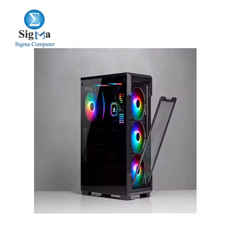 CORSAIR iCUE 220T RGB Airflow Tempered Glass Mid-Tower Smart Case     Black
