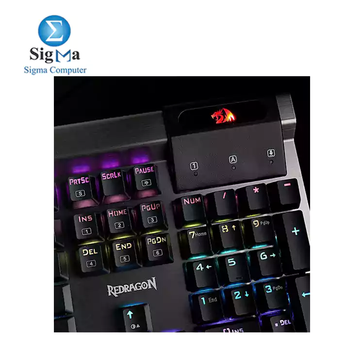 Redragon K563 Surya RGB LED Backlit Mechanical Gaming Keyboard Blue Switches -BLACK