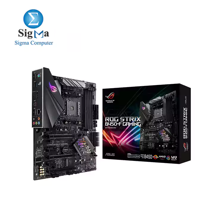 ASUS AMD AM4 B450 ATX gaming motherboard with DDR4 3200MHz support  SATA 6Gbps  HDMI 2.0  dual NVMe M.2  USB 3.1 Gen 2  and Aura Sync RGB LED lighting