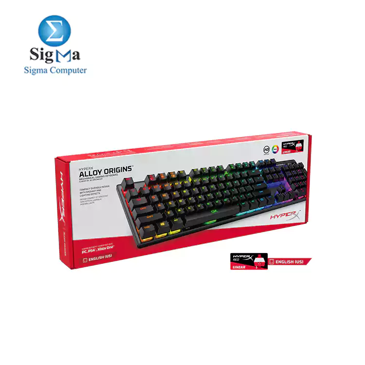 HyperX Alloy Origins Mechanical Gaming Keyboard ( HX-KB6RDX-US)RGB -RED SWITCH