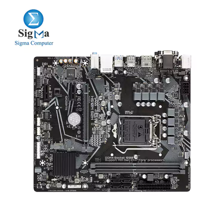 Intel® H510M S2H Ultra Durable Motherboard with 6+2 Phases Digital VRM, PCIe 4.0* Design, Realtek 8118 Gaming LAN, 4 Display Interfaces Support , Anti-Sulfur Resistor,  Smart Fan 6