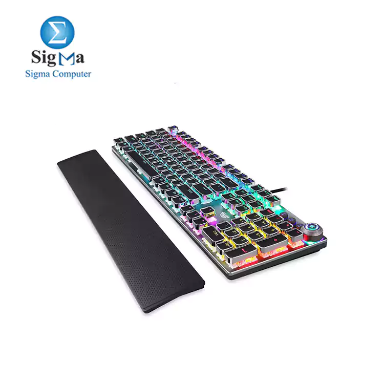 Aula F2088 PUNK Rainbow Gaming Mechanical Keyboard – Red Switches – Black
