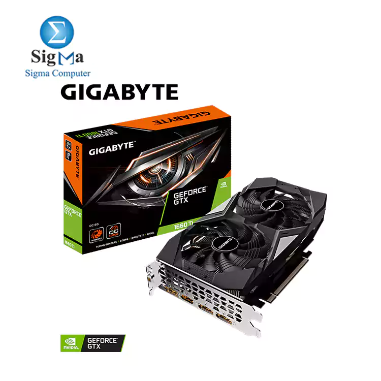 GIGABYTE GeForce GTX 1660 Ti OC 6G 192-bit GDDR6 DisplayPort 1.4 HDMI 2.0B with Windforce 2X Cooling System Graphic Cards