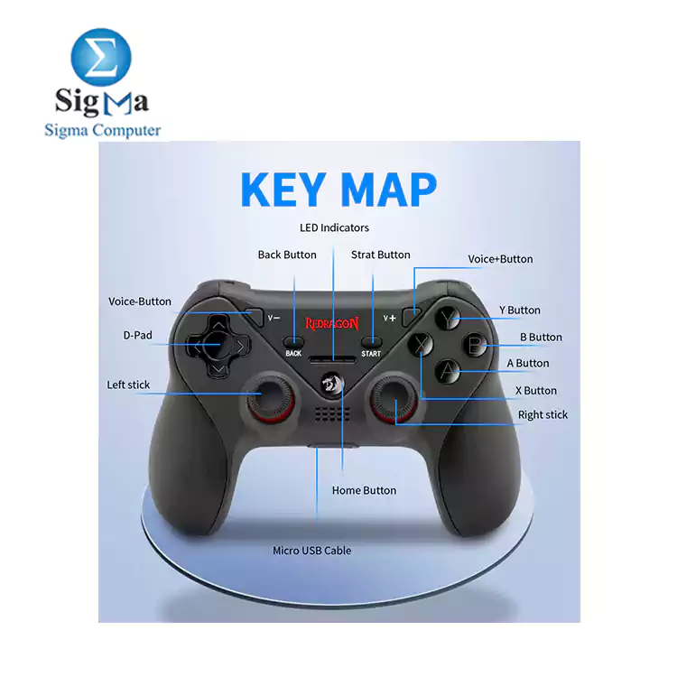 Redragon CERES G812 Wireless Gamepad Surpport Bluetooth android & IOS Gaming Controller Joystick for TV,set-top box,PS4