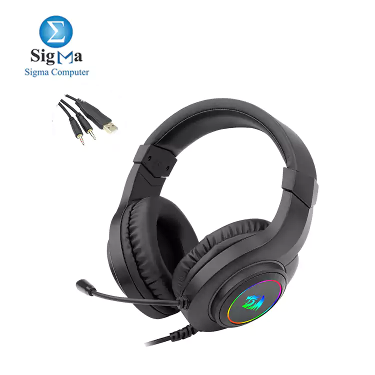 REDRAGON H260 RGB GAMING HEADSET WITH MICROPHONE  WIRED  COMPATIBLE WITH XBOX ONE  NINTENDO SWITCH  PS4  PS5  PCS  LAPTOPS