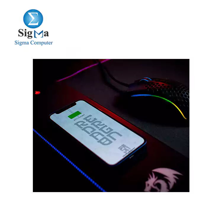 Redragon P028 CRATER RGB Gaming Mouse Pad And Fast QI 10W Wireless Charging     Size  400 x 300 x 9 mm