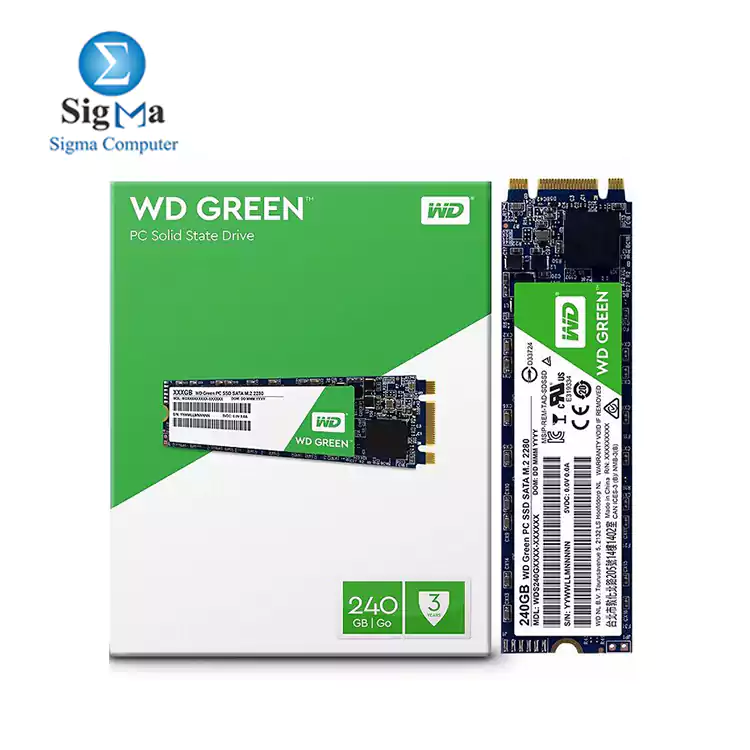WD Green 240GB PC SSD - SATA III 6Gb/s M.2 2280 Solid State - WDS240G2G0B | 675 EGP
