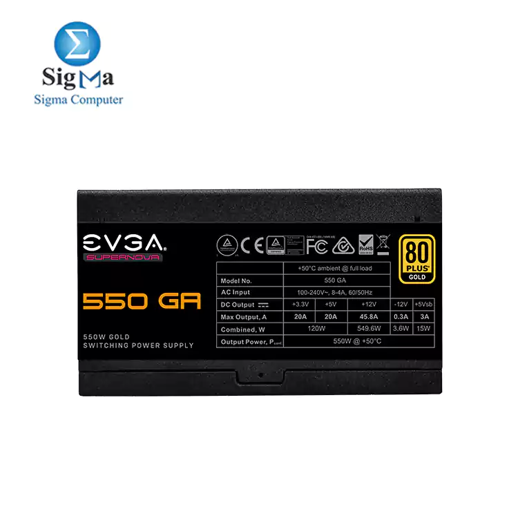 EVGA SuperNOVA 550 GA, 80 Plus Gold 550W, Fully Modular Compact 150mm Size Power Supply 220-GA-0550-X2