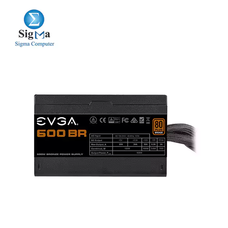 EVGA 600 BR, 80+ BRONZE 600W Power Supply 100-BR-0600-K2
