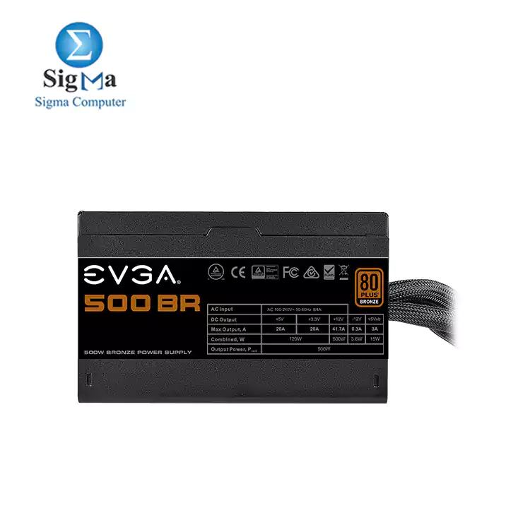 EVGA 500 BR, 80+ BRONZE 500W Power Supply 100-BR-0500-K2
