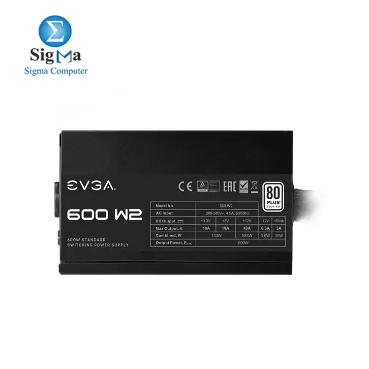 EVGA 600 W2, 80+ 600W Power Supply 100-W2-0600-K2