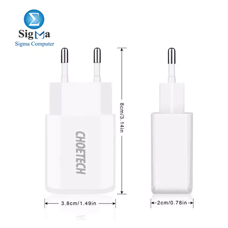 CHOETECH Charger USB Fast Charging 2 Port 2A EU Plug - C0030EU-WH