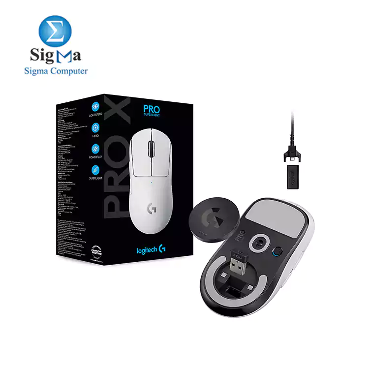 Logitech G PRO X SUPERLIGHT Wireless Gaming Mouse 25K Sensor Ultra-light with 63g- WHITE