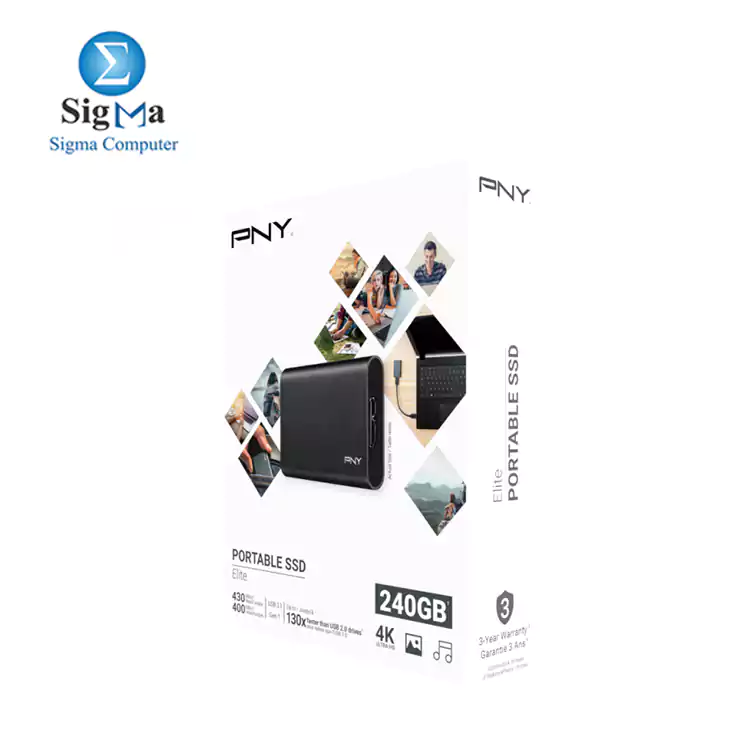 PNY Elite USB 3.1 Gen1 Portable SSD - 240GB