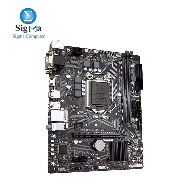 GIGABYTE Intel   H410M Ultra Durable Motherboard with GIGABYTE Gaming GbE LAN  PCIe Gen3 x4 M.2  HDMI   DVI-D  D-Sub Ports for Multiple Display  Anti-Sulfur Resistor  Smart Fan 5