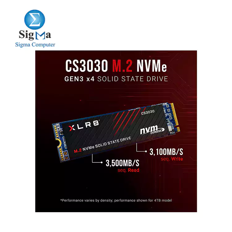 PNY XLR8 CS3030 1TB M.2 PCIe NVMe Gen3 x4 Internal Solid State Drive (SSD), Read Up to 3,500 