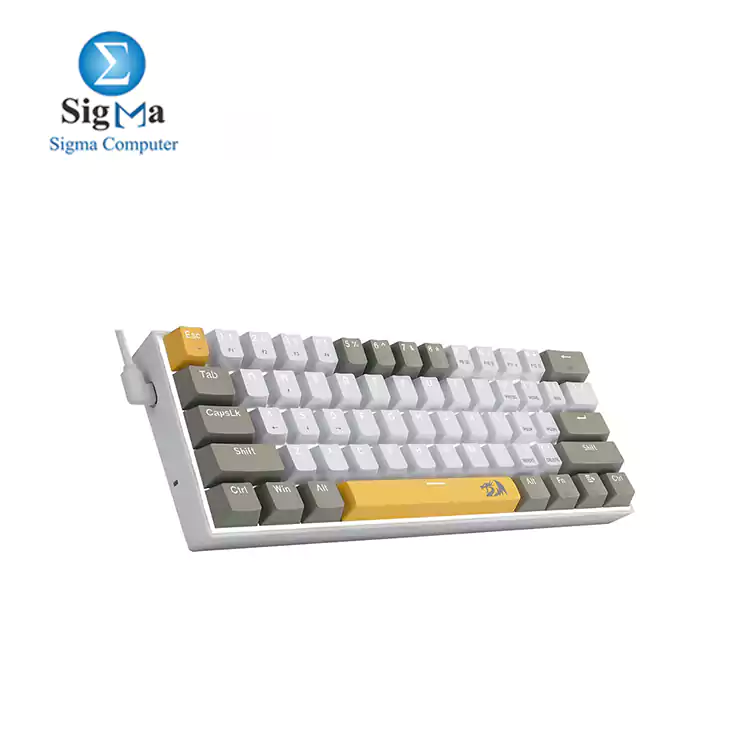 Redragon K606 Lakshmi Gaming Keyboard Yellow GREY WHITE [Brown Switches]