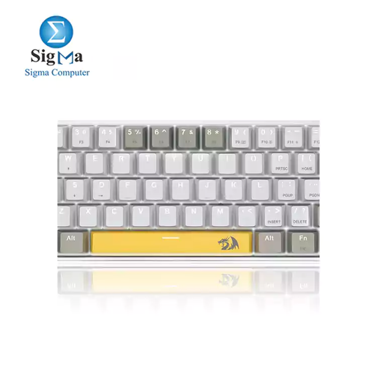Redragon K606 Lakshmi Gaming Keyboard Yellow GREY WHITE  Brown Switches 