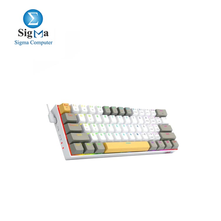 REDRAGON K530 Draconic Pro RGB 60% Gaming Wireless Mechanical Keyboard – Brown Switches (YELLOW, GREY & WHITE)