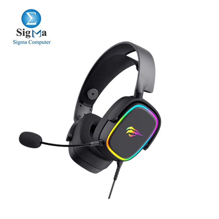 HAVIT Black Color H2035U USB 7.1 RGB Lighting Super 50mm 3D Surround Stereo Professional Gaming Headset with Attachable Mic Design Black Color