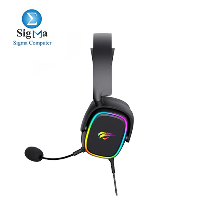 HAVIT Black Color H2035U USB 7.1 RGB Lighting Super 50mm 3D Surround Stereo Professional Gaming Headset with Attachable Mic Design Black Color
