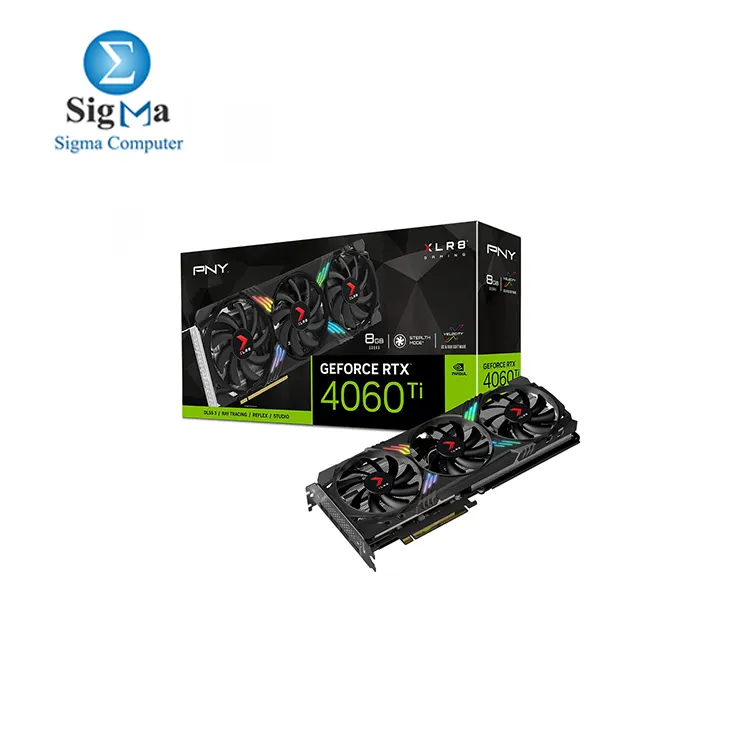  PNY GeForce RTX™ 4060 Ti 8GB XLR8 Gaming Verto RGB Triple Fan  Graphics Card DLSS 3 : Electronics