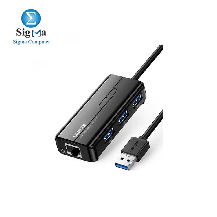 UGREEN 20265 USB 3.0 Hub Ethernet Adapter 10 100 1000 Gigabit Network  Converter with 3 USB 3.0 Ports Hub