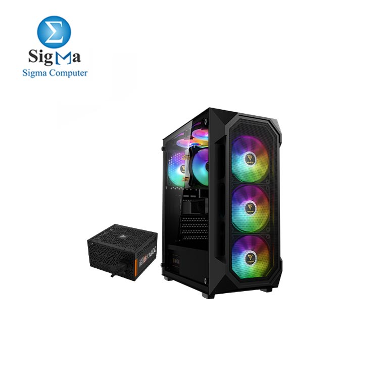  GAMDIAS White RGB Gaming ATX Mid Tower Computer PC