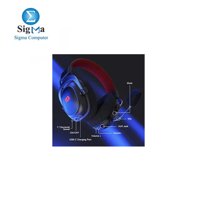 Redragon H510 PRO Zeus-X RGB Wireless / Bluetooth Gaming Headset - 7.1 Surround Sound