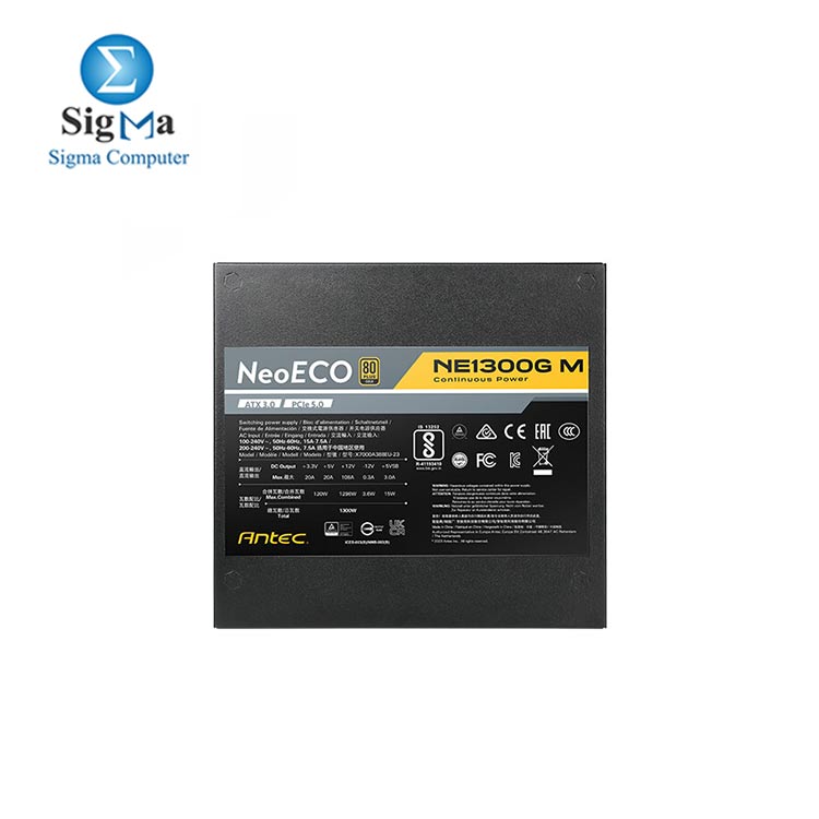  ANTEC POWER SUPPLY NEOECO-NE1300-1300W-80 -GOLD- FULL MODULAR ATX 3.0