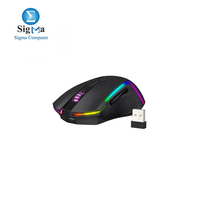 Redragon M693 Wireless Bluetooth Gaming Mouse  8000 DPI Wired Wireless Gamer Mouse w  3-Mode Connection  BT   2.4G Wireless  7 Macro Buttons  Durable Power Capacity and RGB Backlight for PC Mac Laptop