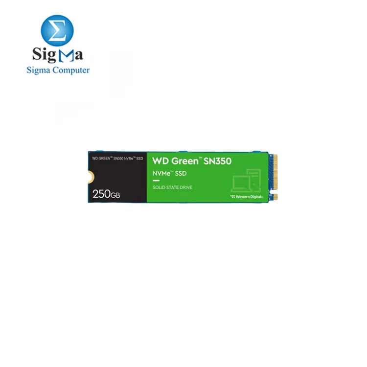 Western Digital 250GB Green SN350 NVMe™ SSD PCIe Gen3 x4 up to 2400 MB/S.  