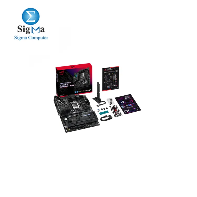 ASUS ROG Strix Z790-F Gaming WiFi II LGA 1700 Intel 14th  13th   12th Gen ATX gaming motherboard DDR5 2.5 Gb LAN 5XM.2 slots with heatsinks PCIe 5.0 x16 SafeSlot with Q-Release WiFi 7 USB 20Gbps rear I O port and front-panel connector.v