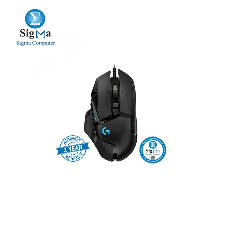 Logitech G502 HERO High Performance Wired Gaming Mouse  HERO 25K Sensor  25 600 DPI  RGB  Adjustable Weights  11 Programmable Buttons  On-Board Memory  PC   Mac