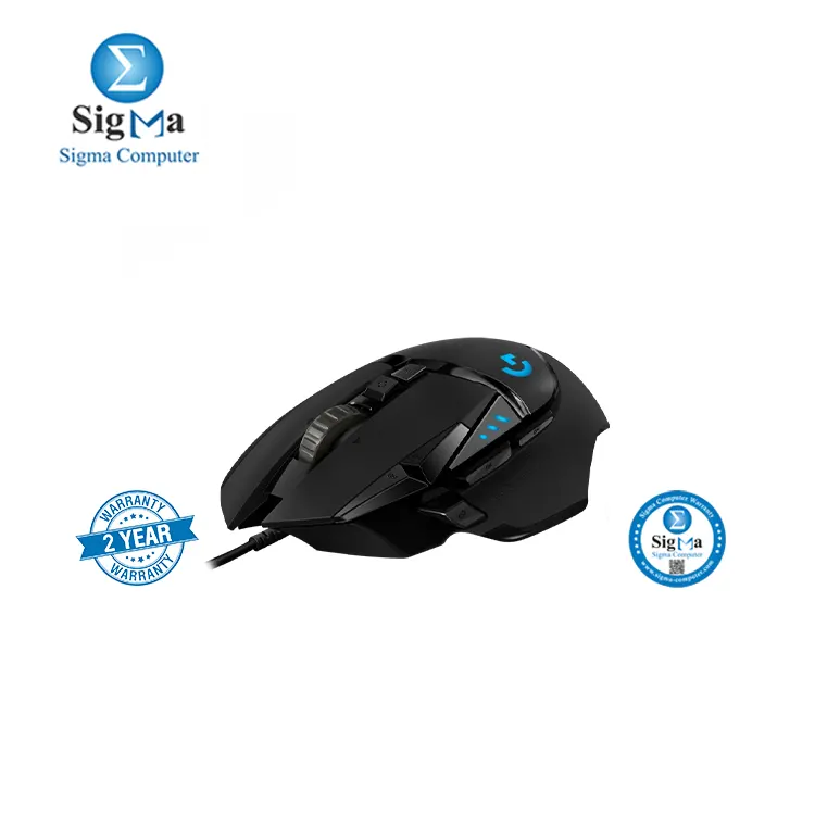 Logitech G502 HERO High Performance Wired Gaming Mouse  HERO 25K Sensor  25 600 DPI  RGB  Adjustable Weights  11 Programmable Buttons  On-Board Memory  PC   Mac